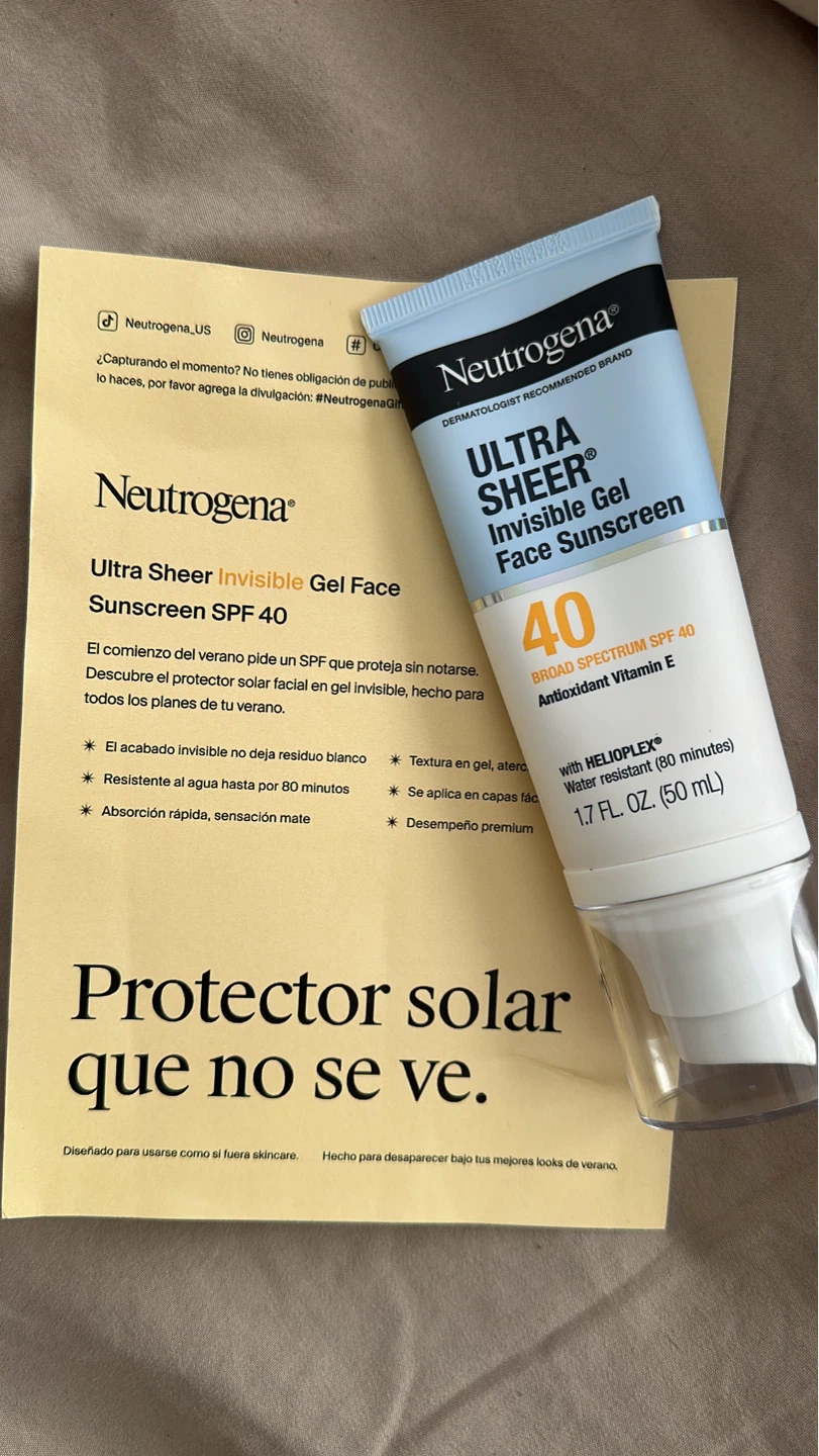Neutrogena Ultra Sheer Invisible Gel Face Sunscreen SPF 40