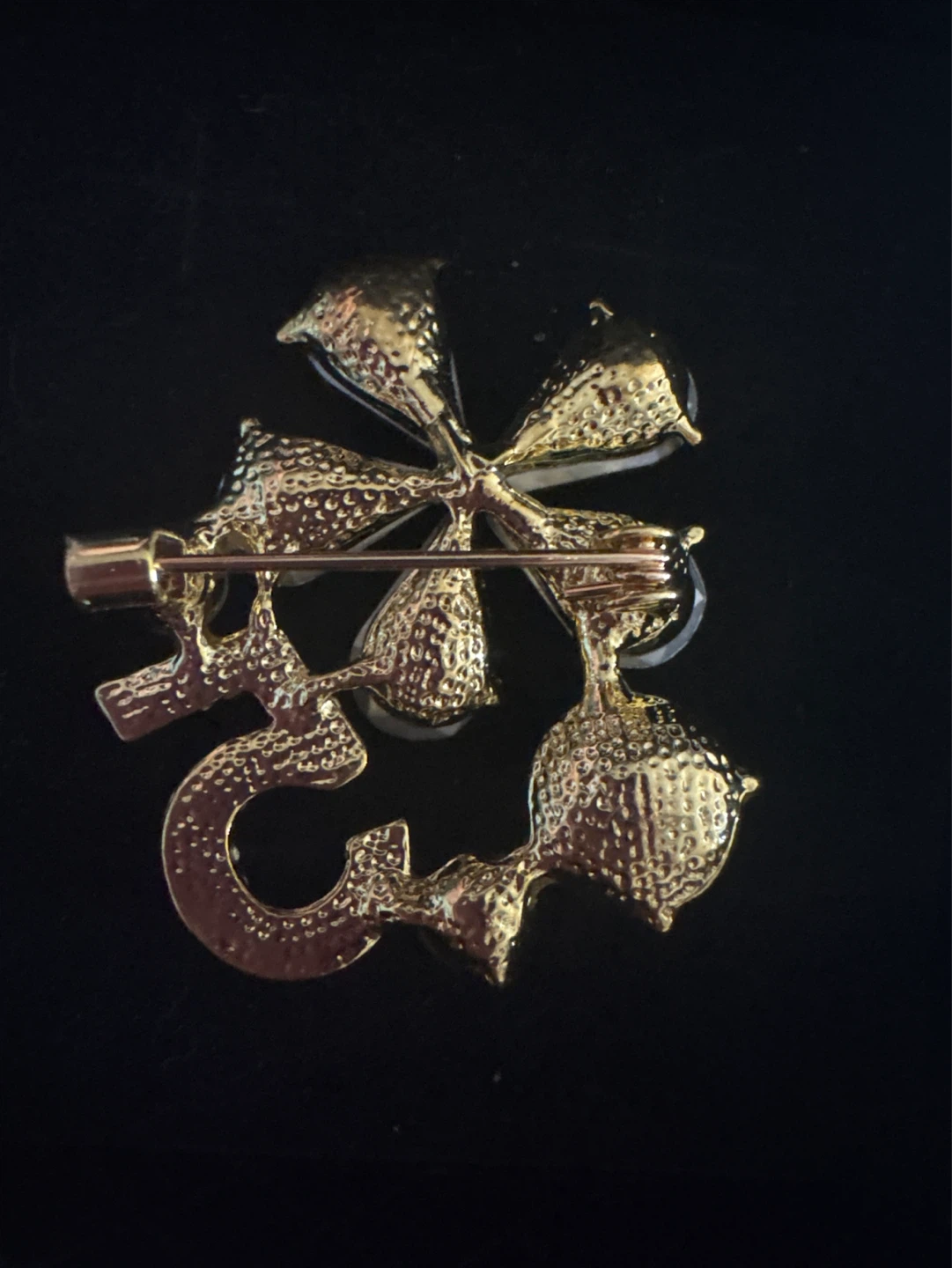 ⚽️Garnet Flower & 5 Brooch with Pearl Accent - photo 3