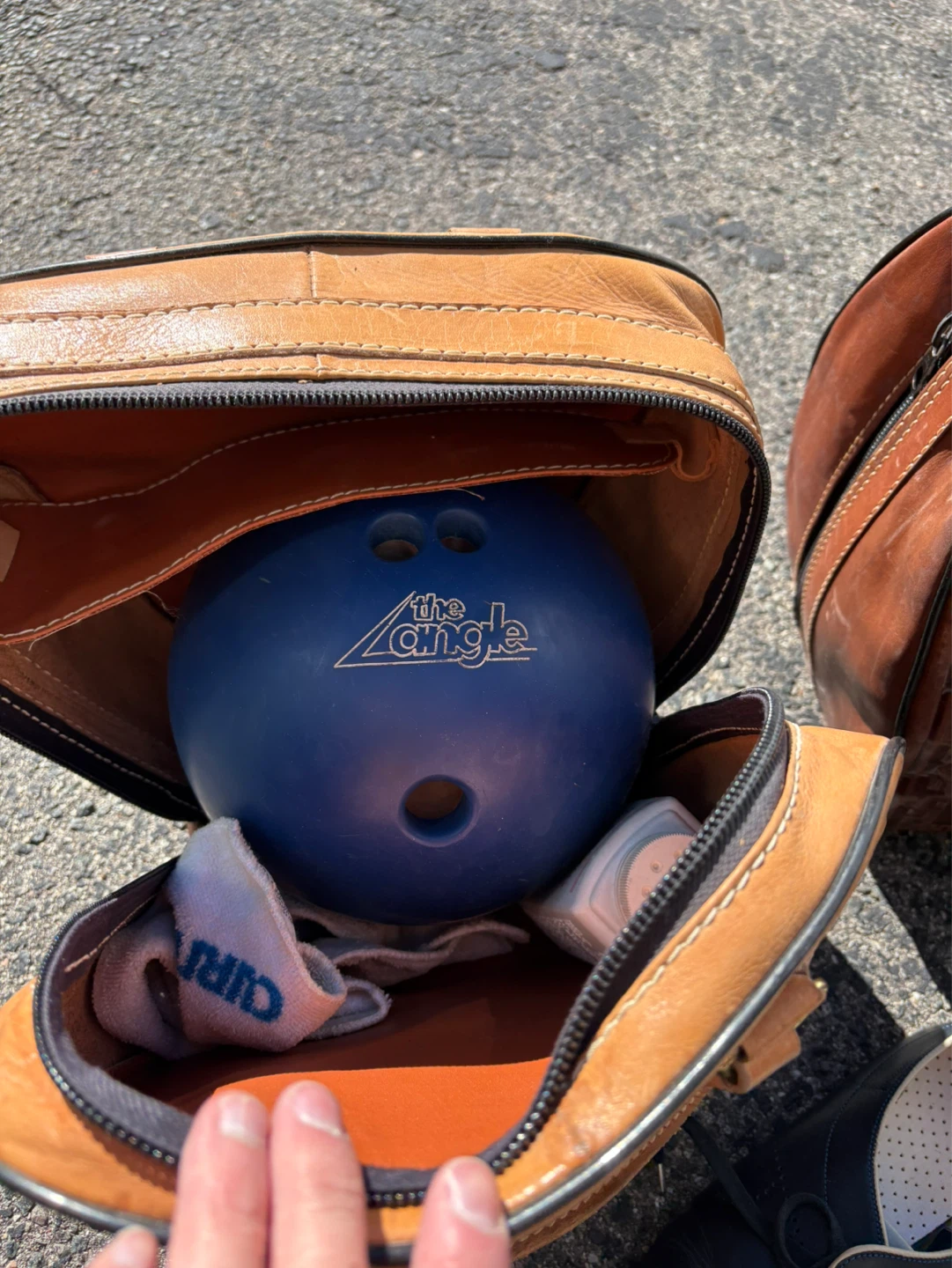 Brunswick bowling ball set with antique leather bag - photo 2