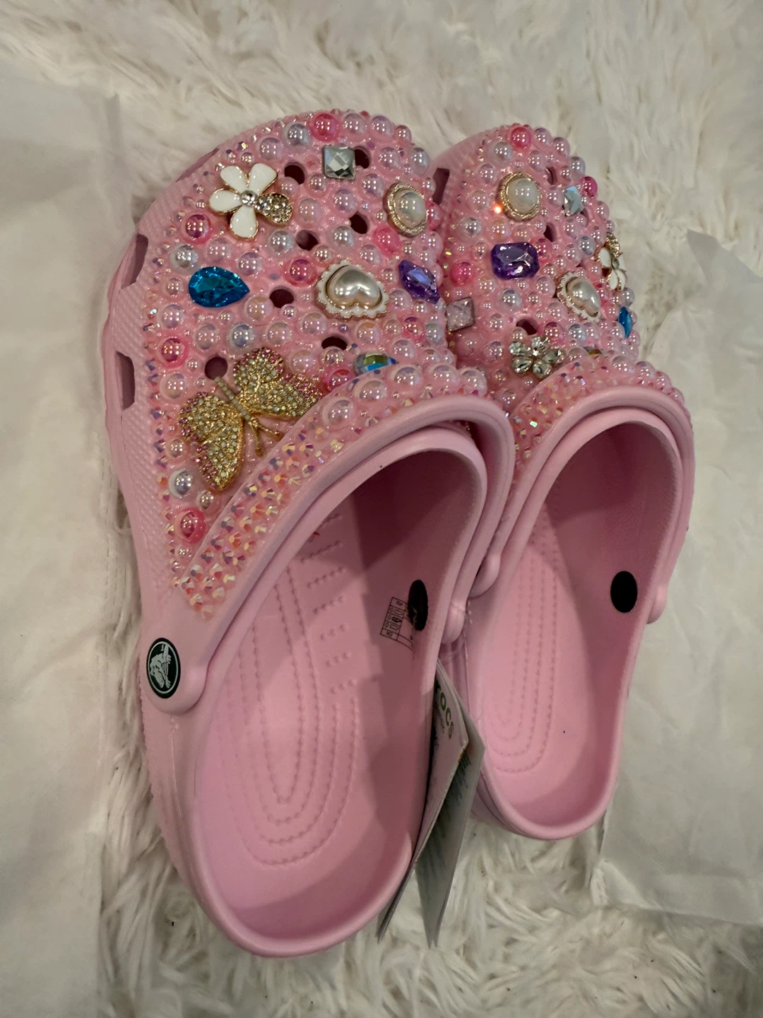 Custom Pink Crocs with Rhinestones and Charms - photo 2