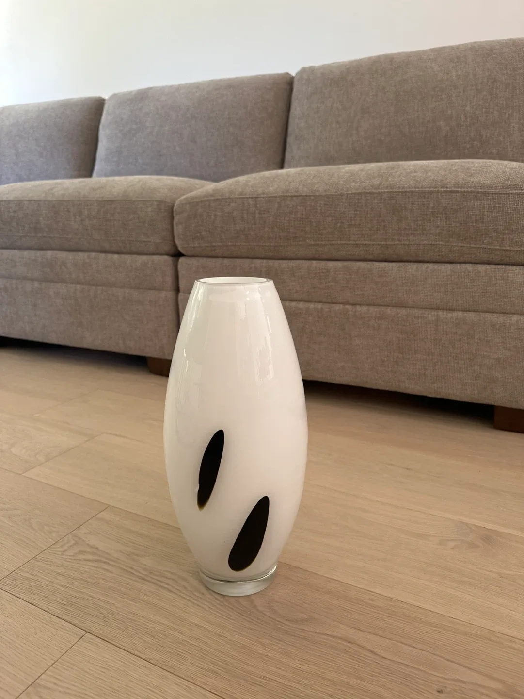 White Vase with Black Accents - photo 2