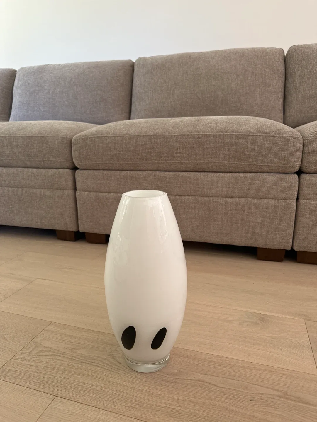 White Vase with Black Accents