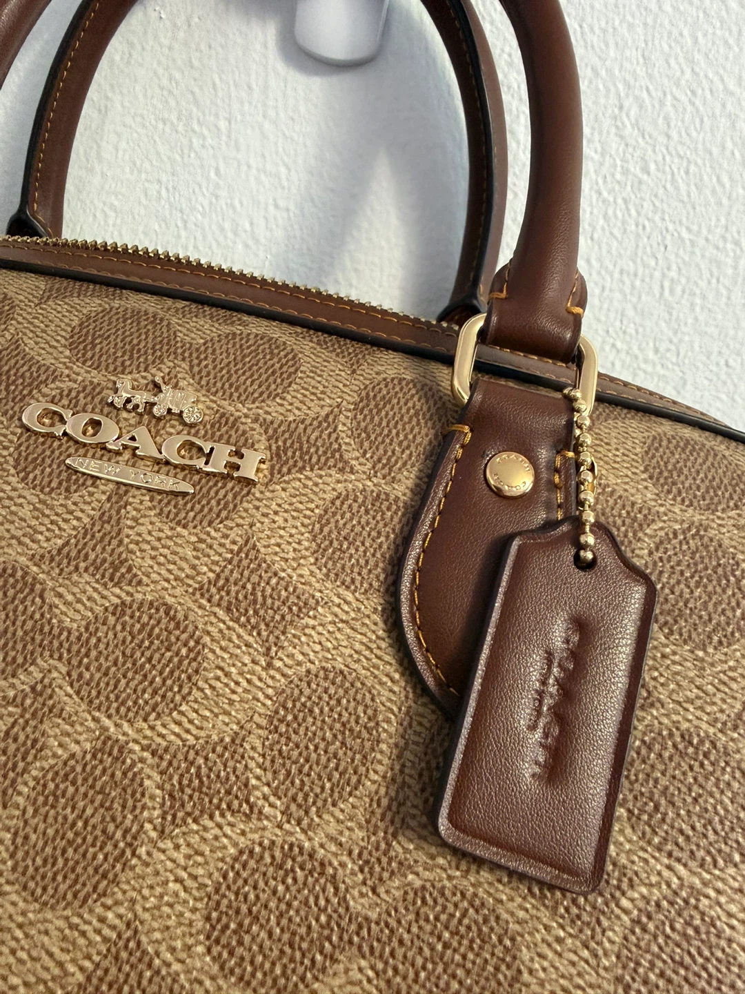 Coach Signature Monogram Satchel Bag - photo 3