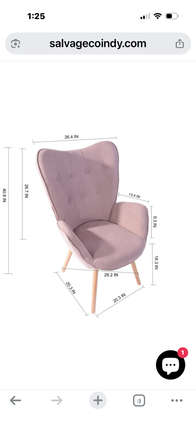 2 Tufted Armchairs – Like New – $60 Each - photo 2