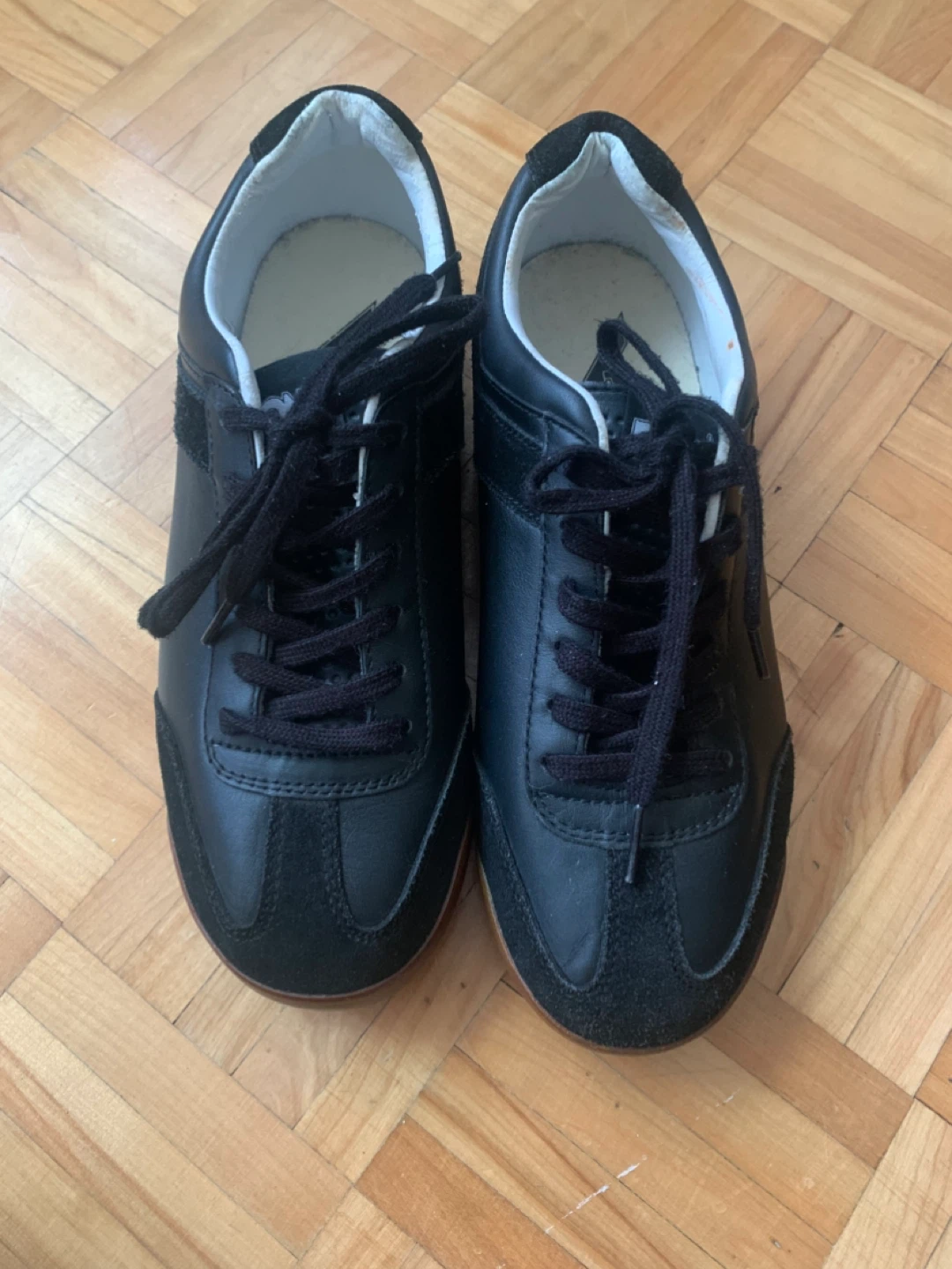 ⚽️Pony MX77 Black Leather Shoes