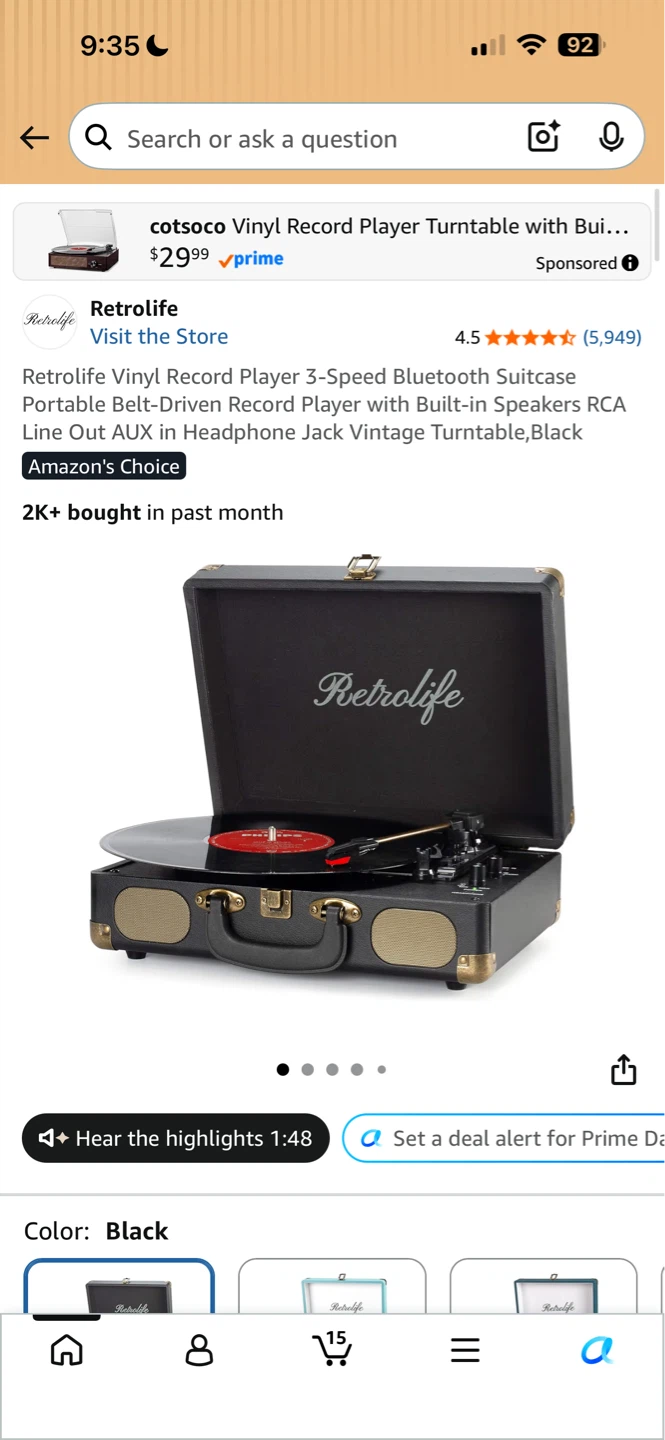 Retrolife Vintage Suitcase Turntable - photo 2
