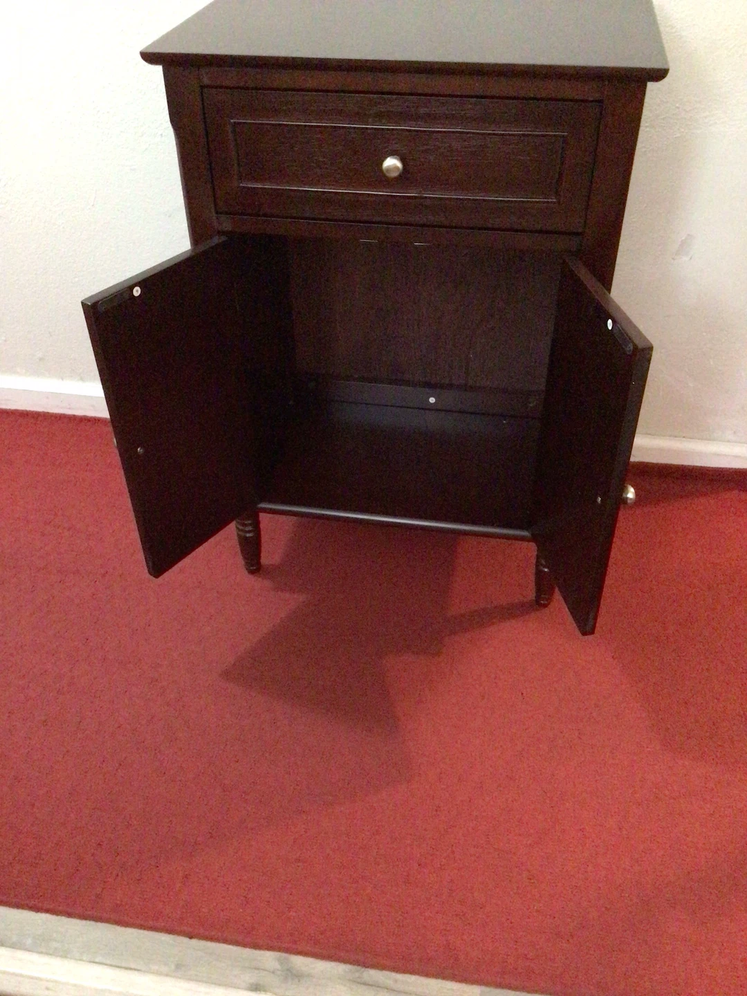 Mahogany Nightstand with Drawer and Cabinet - photo 3