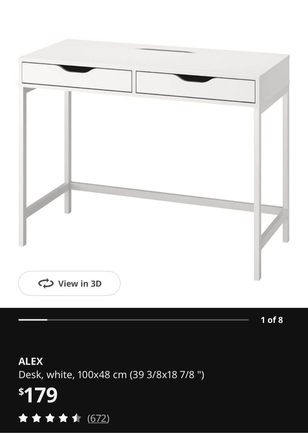 IKEA ALEX White Desk(little scratch on the surface(