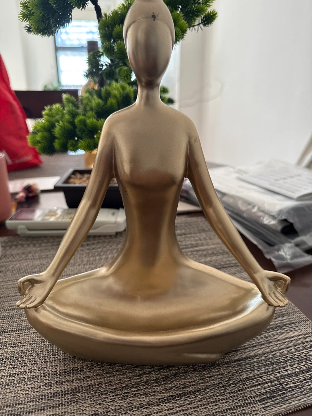 Gold Yoga Figure Decorative Tray