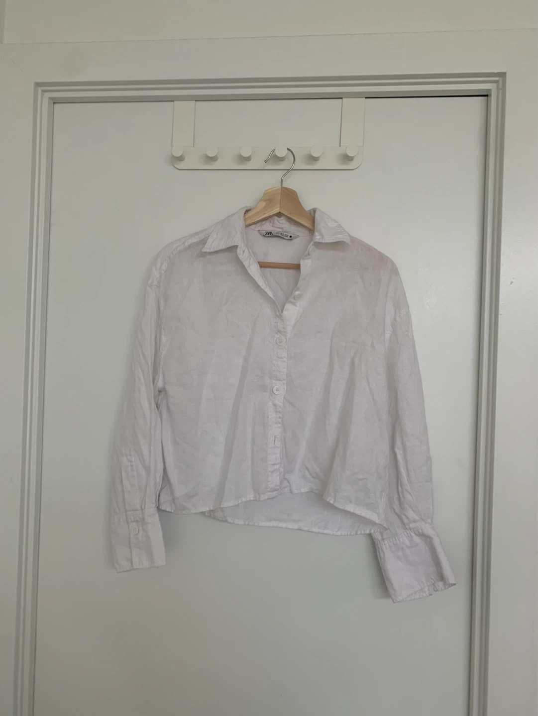 Zara White 100% Linen Shirt