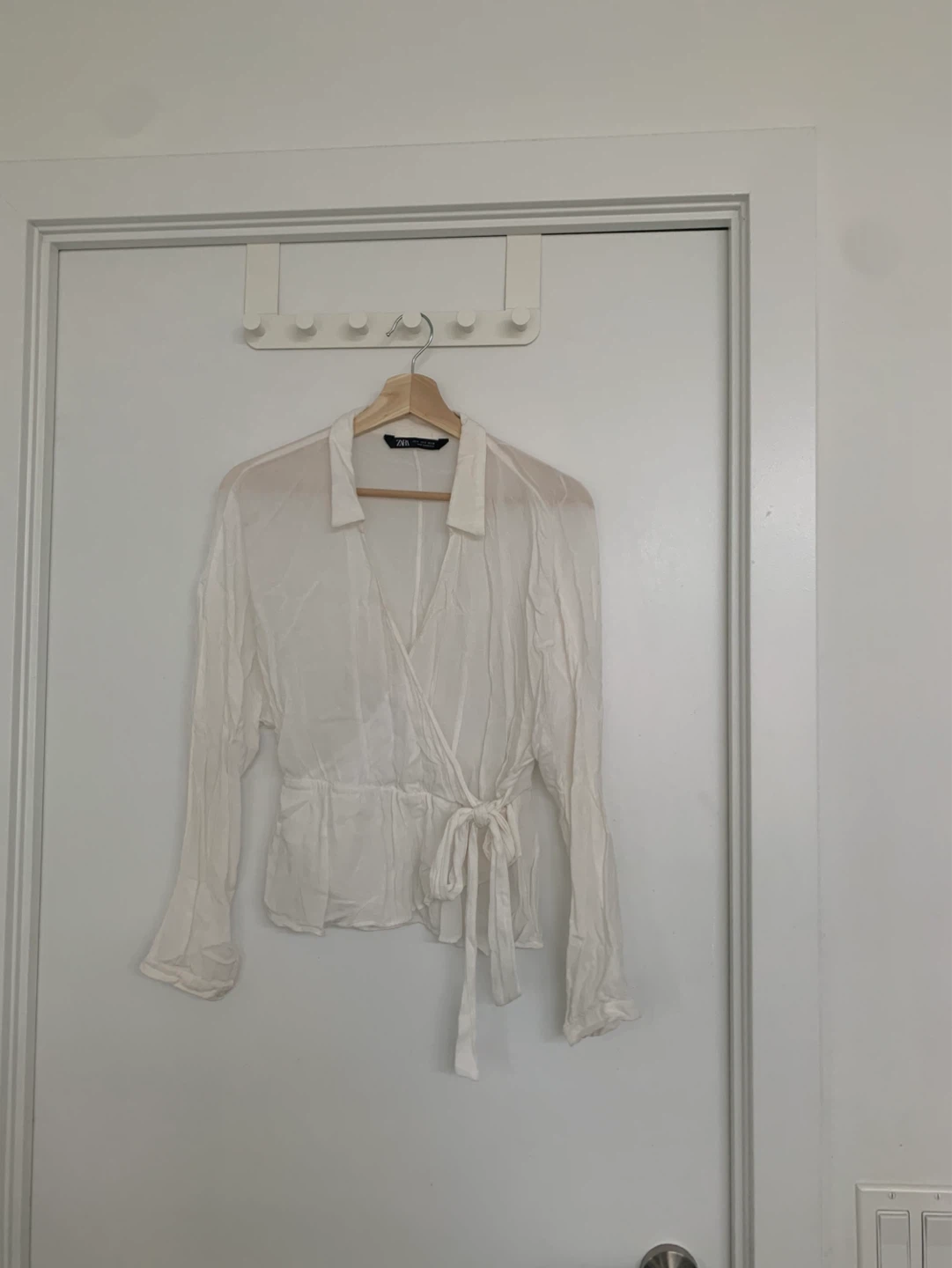 White Zara Wrap Blouse
