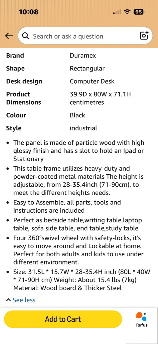 Adjustable Rolling Mobile Desk - photo 3