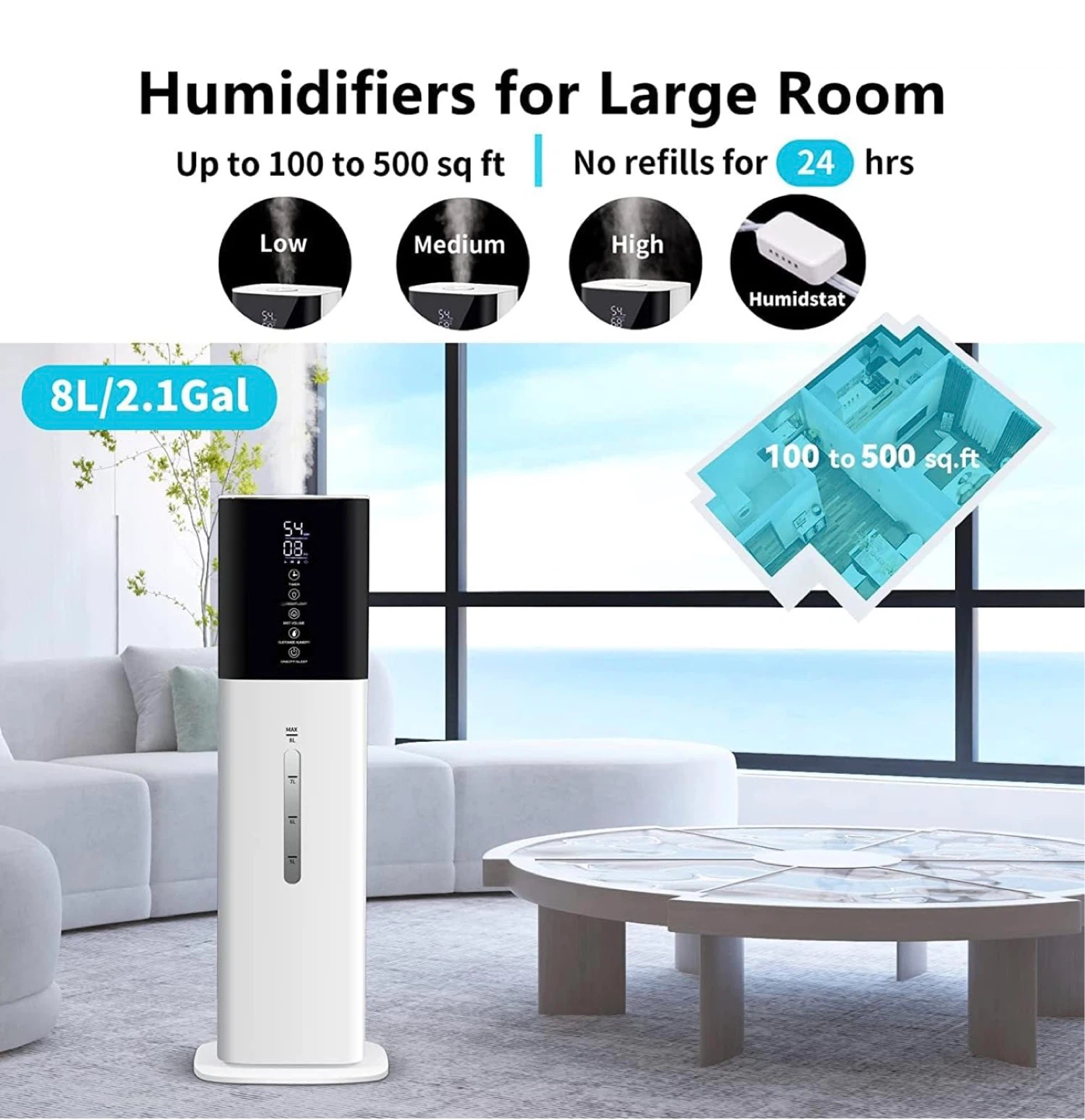 8L Smart Humidifier for Large Room - photo 2
