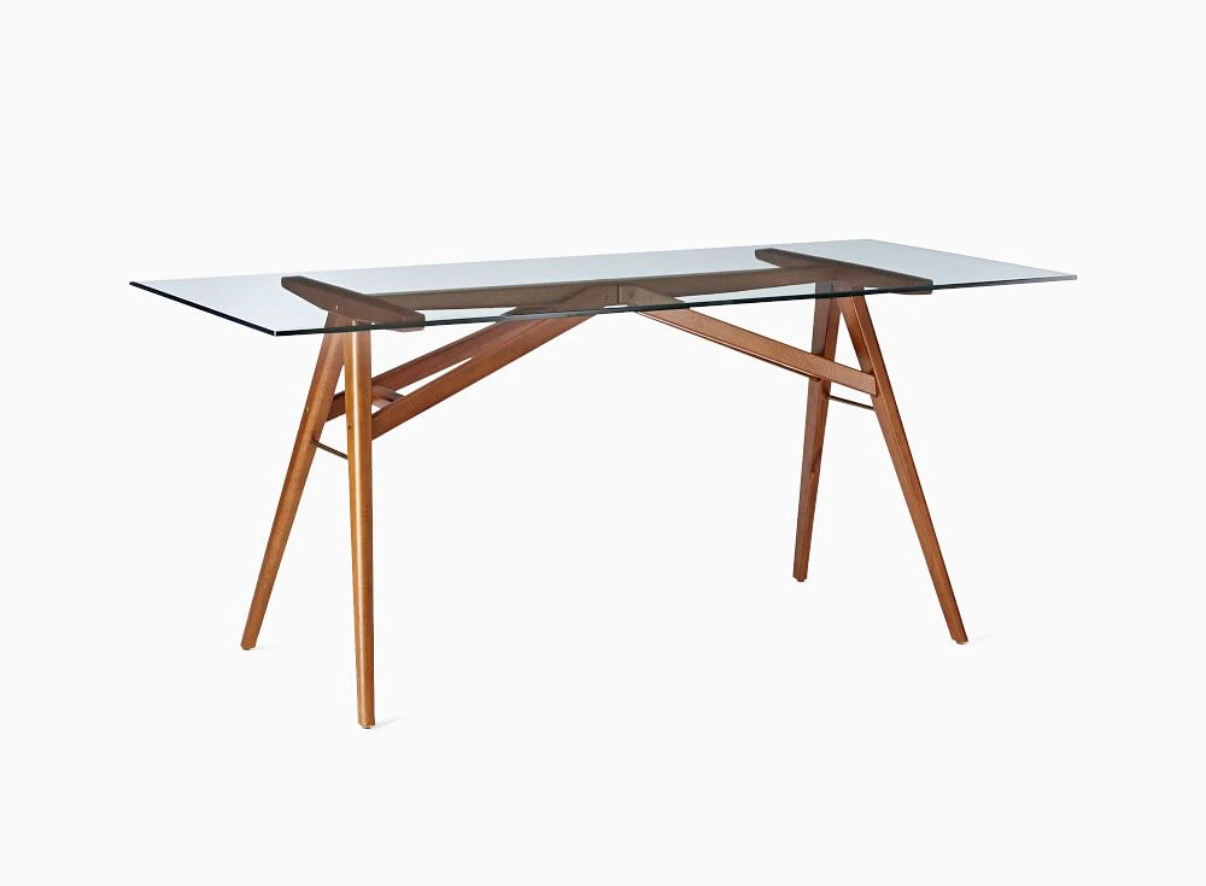 West Elm Jensen Dining Table – Glass Top – $400