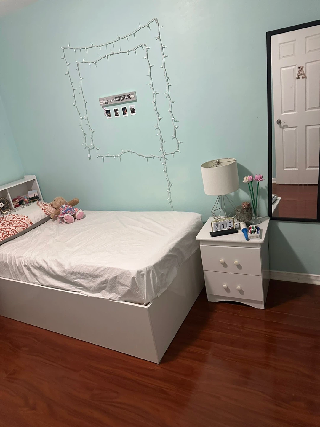 White Twin bed