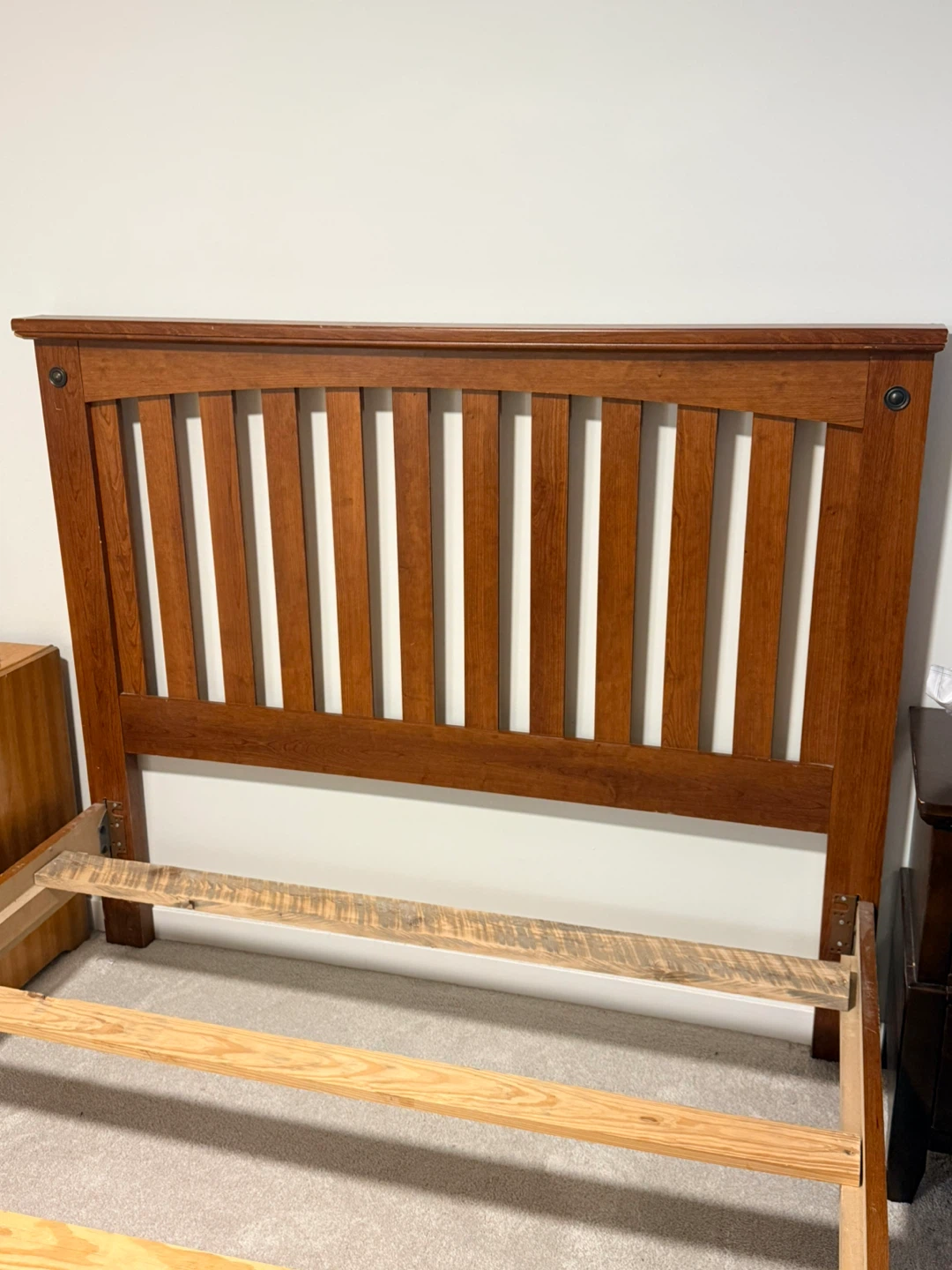 Wooden Headboard and Bed Frame - photo 2