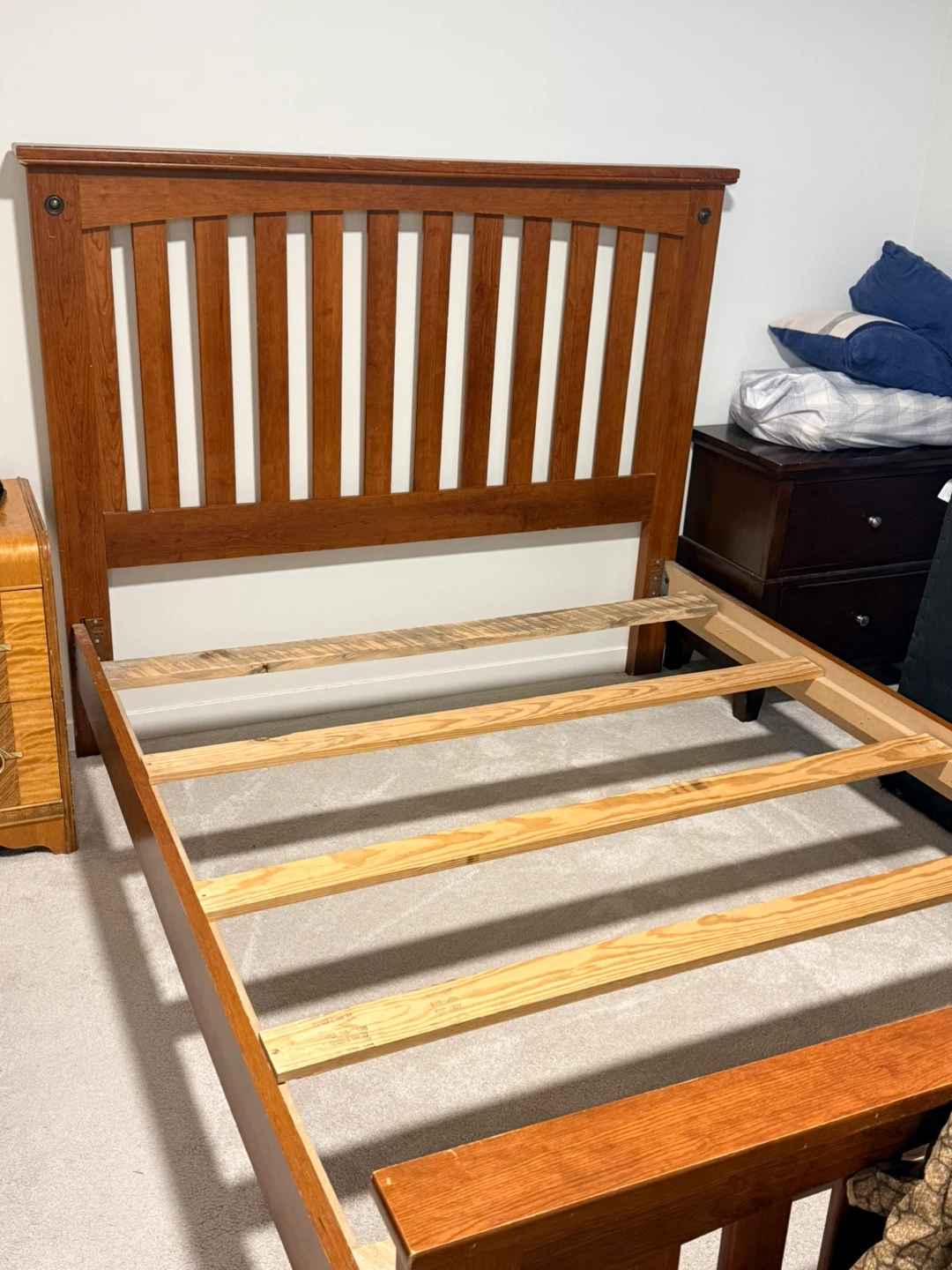 Wooden Headboard and Bed Frame