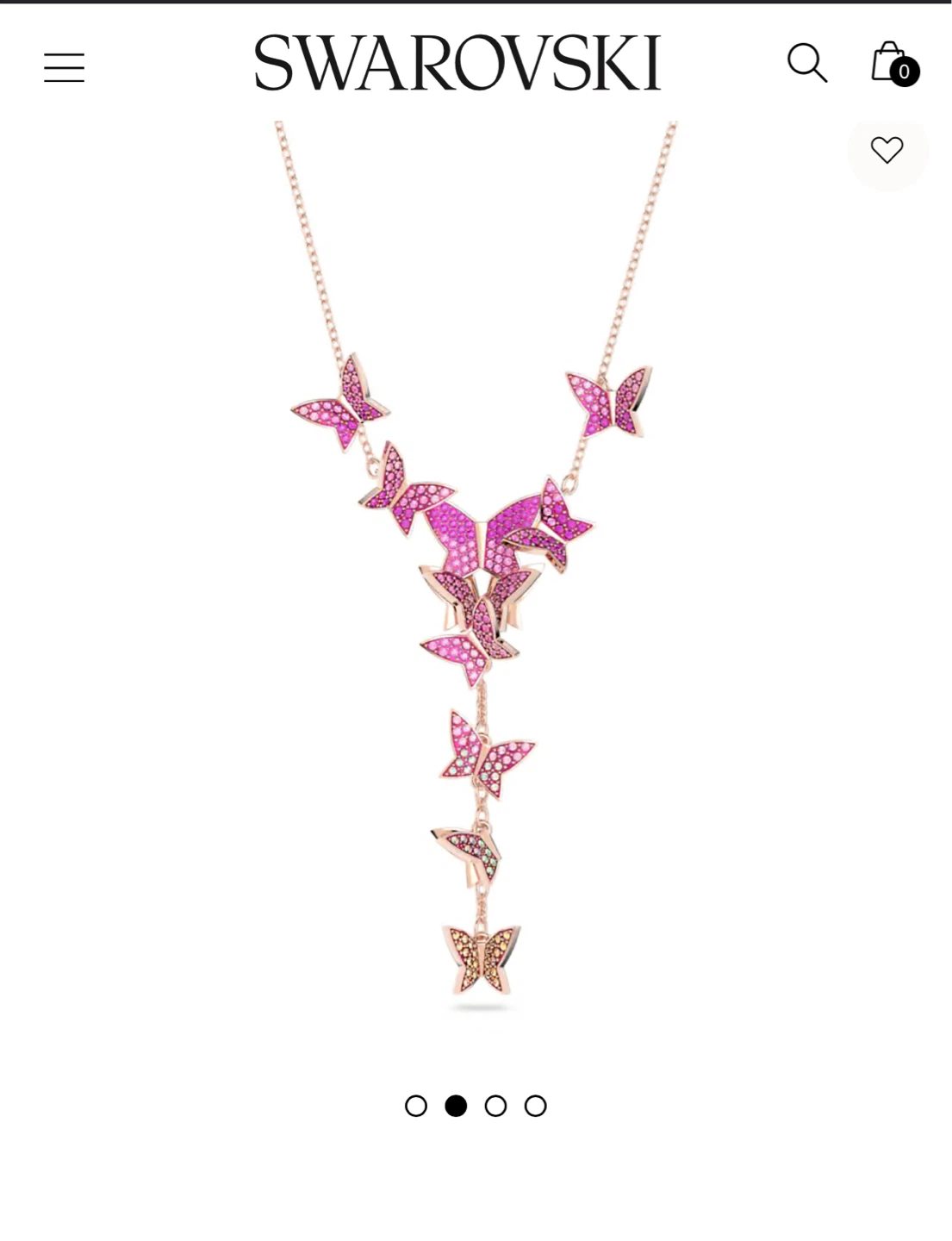Swarovski Pink Butterfly Necklace - photo 3