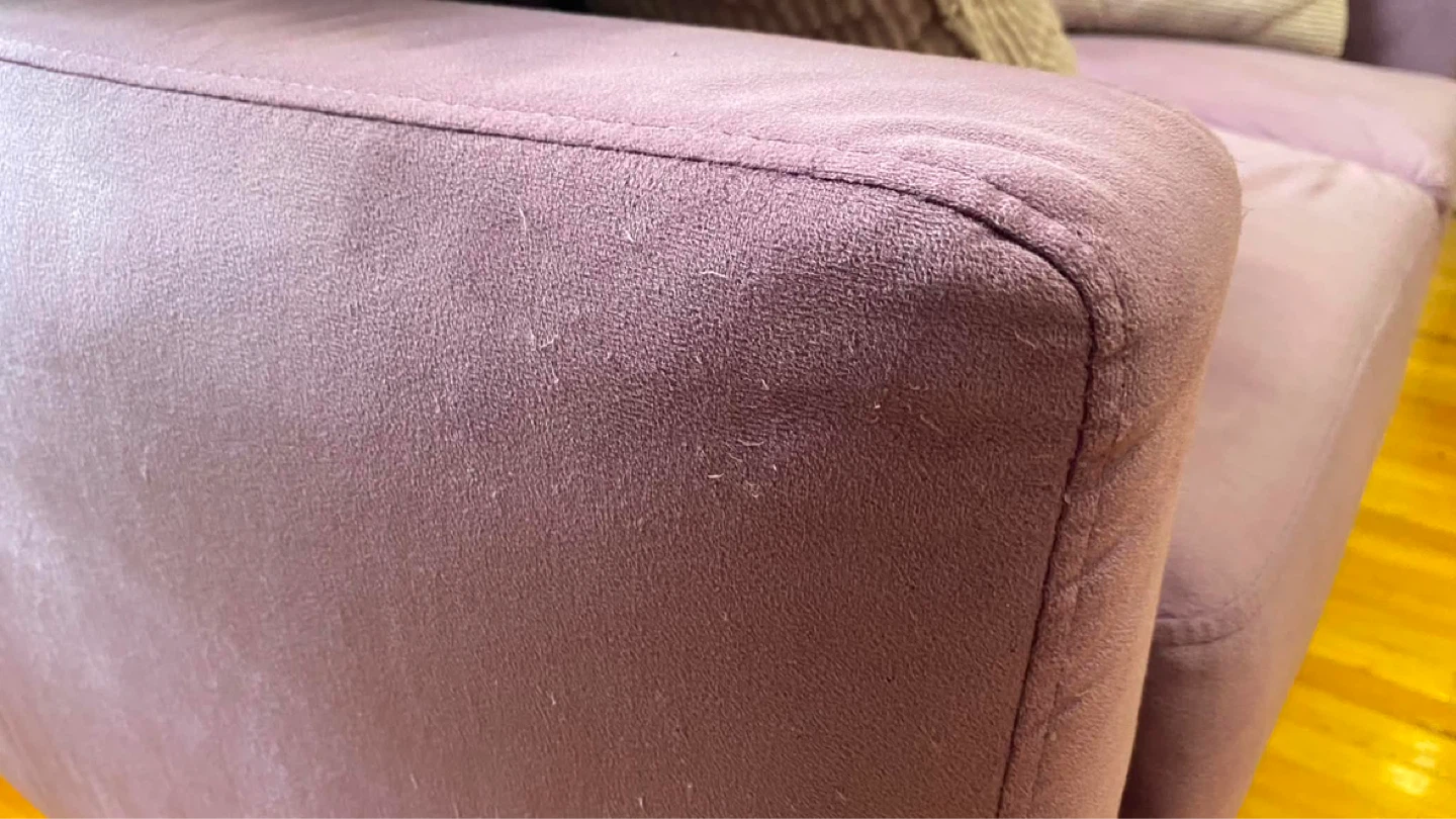Purple Suede Sofa with Pillows - photo 4