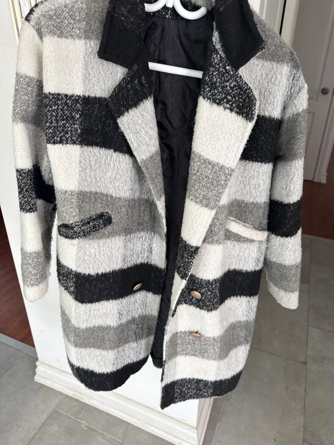 Black and white plaid blazer
