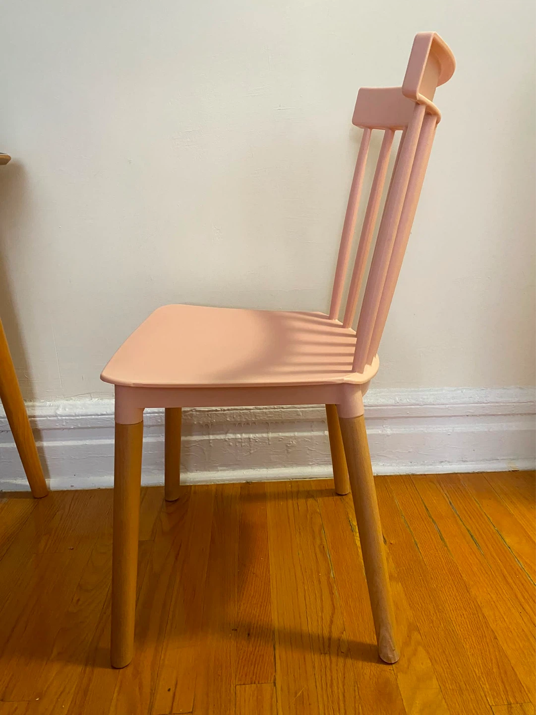 Pink Dining Chair with Wooden Legs - photo 3