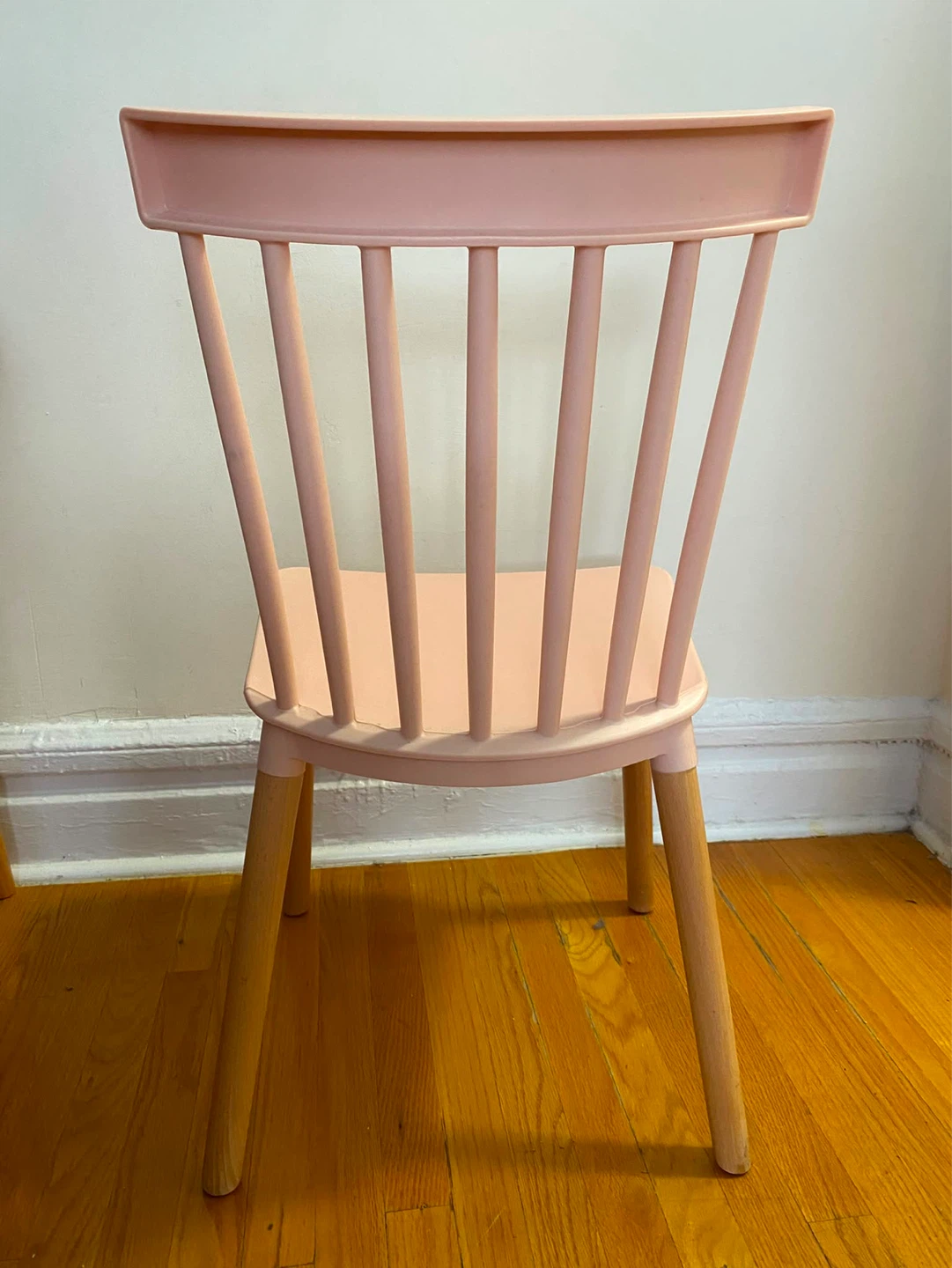Pink Dining Chair with Wooden Legs - photo 2