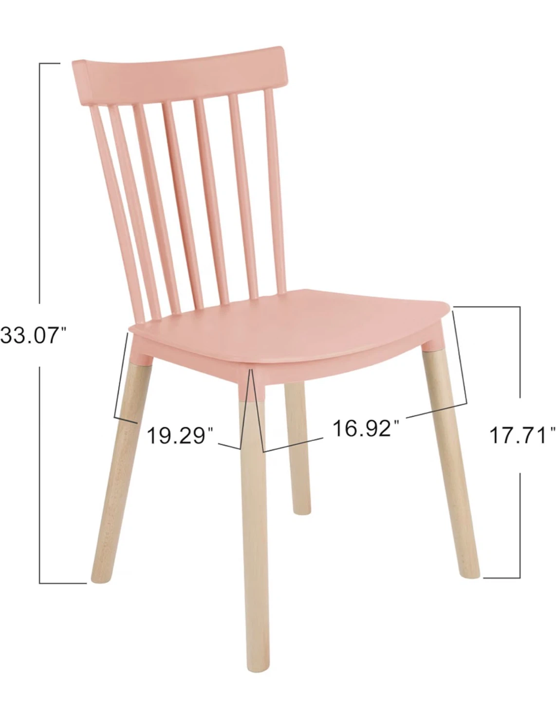 Pink Dining Chair with Wooden Legs - photo 4