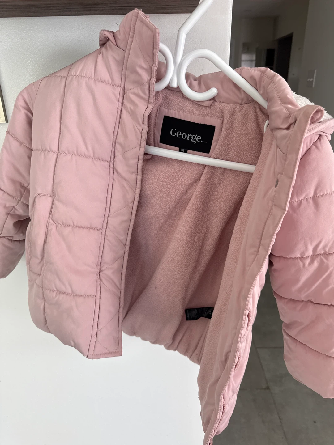 George. Pink Puffer Jacket - Size 5T