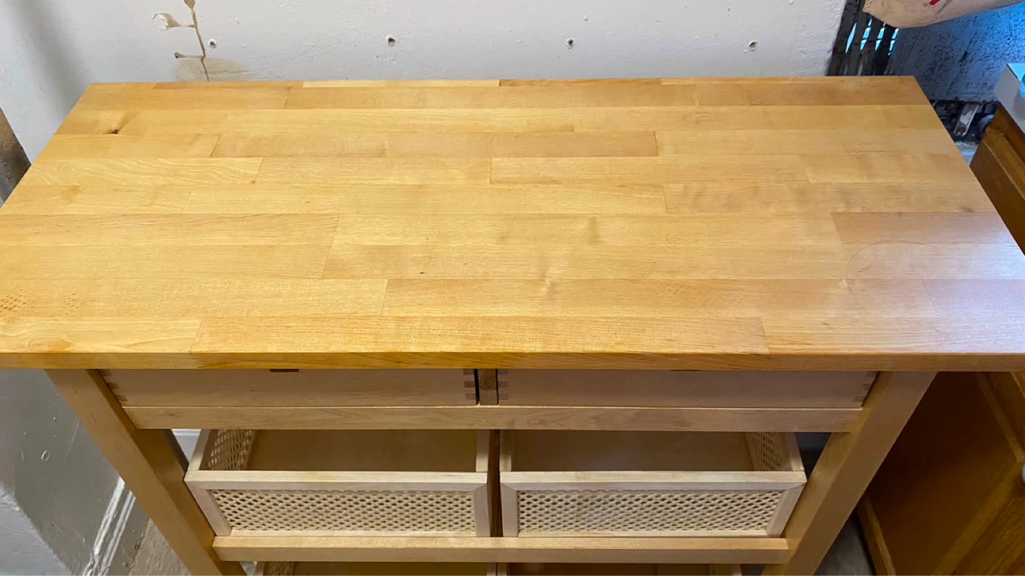 Wooden Kitchen Cart with Drawers and Baskets - photo 2