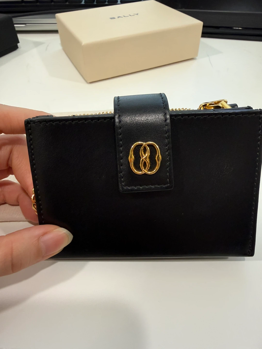 Bally Black Leather Wallet with Gold Chain - photo 2