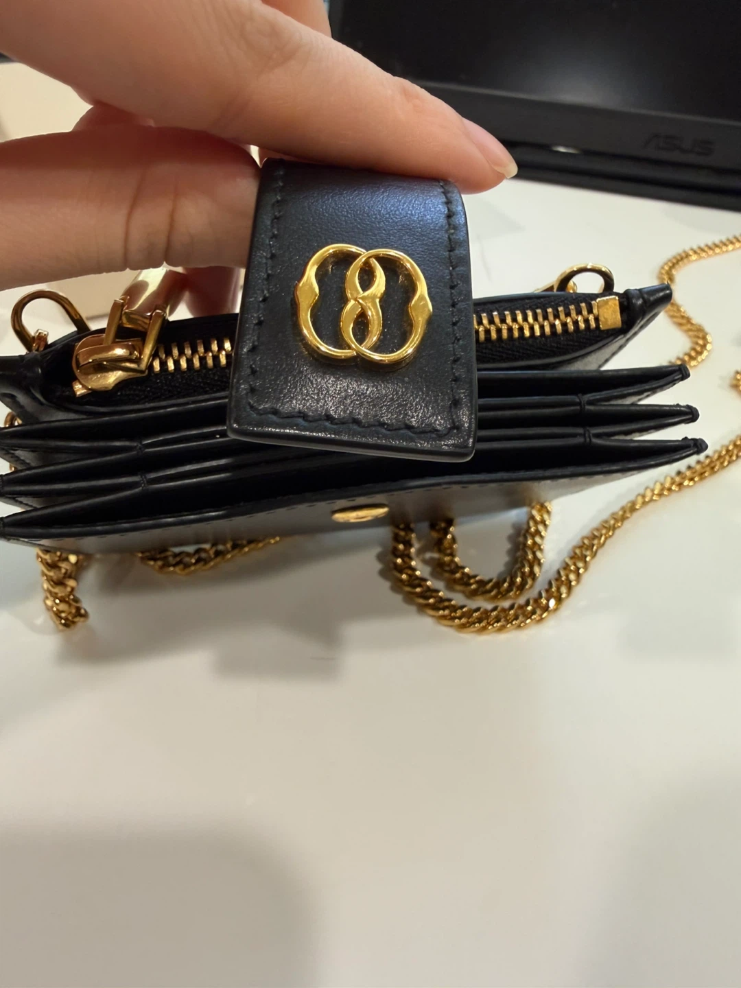 Bally Black Leather Wallet with Gold Chain - photo 3