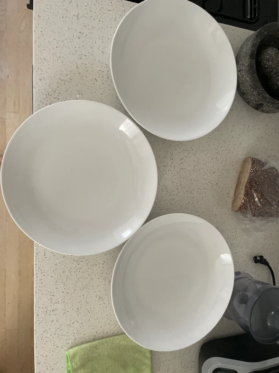 Set of 3 White serving Plates
