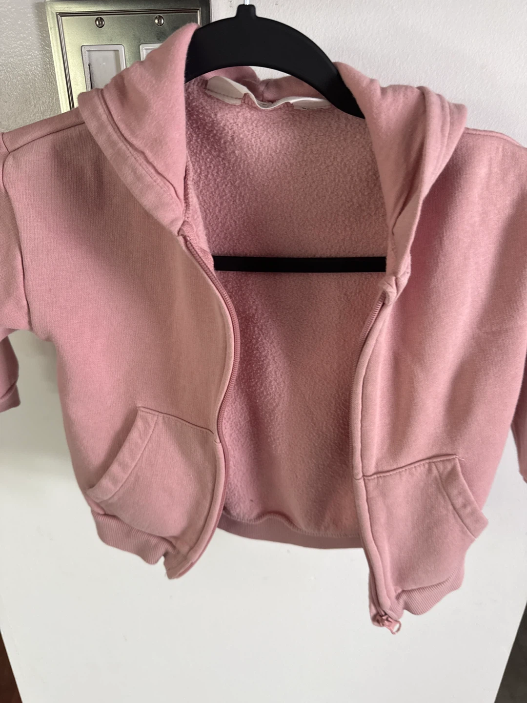 H&M Kids Fleece Lined Zip-Up Hoodie (Grey/Pink) - photo 3