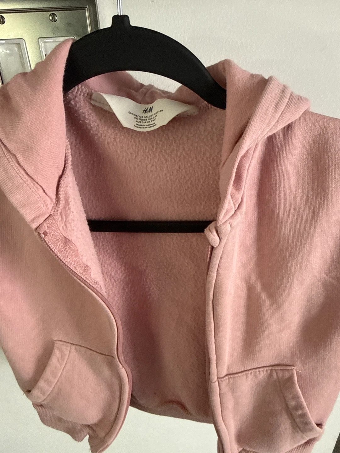 H&M Kids Fleece Lined Zip-Up Hoodie (Grey/Pink) - photo 4