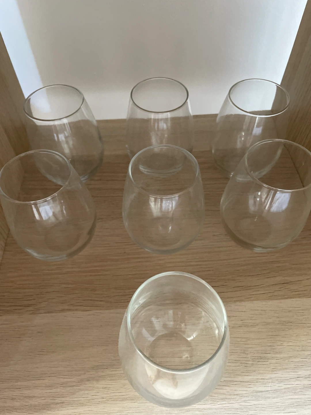 Set of 7 Stemless Wine Glasses