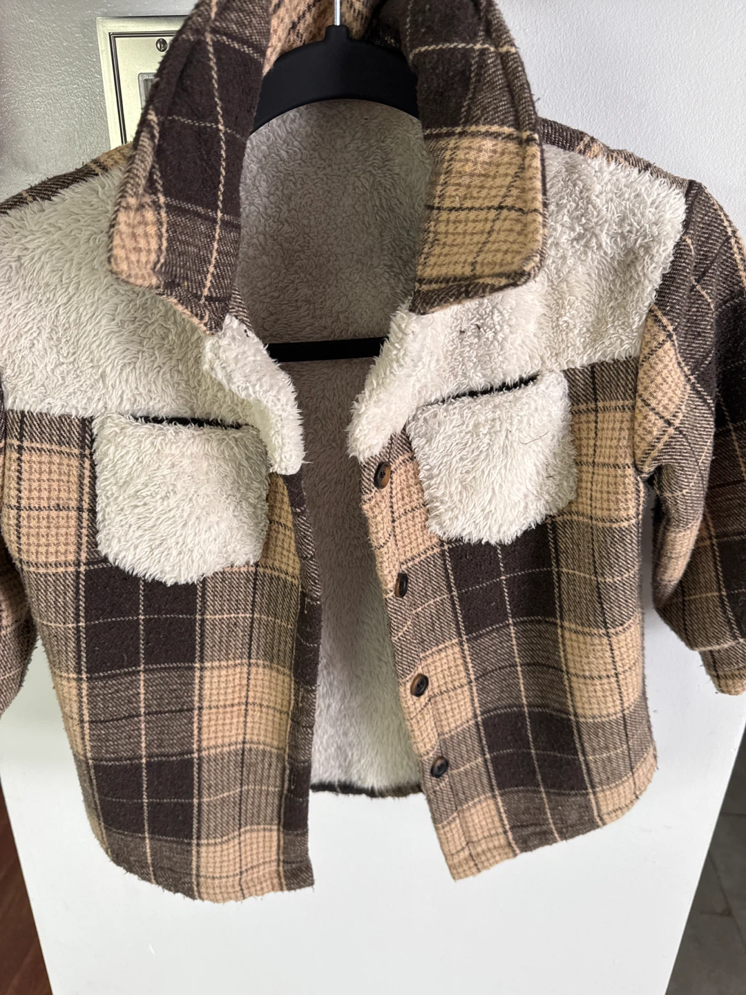 Kids Plaid Fleece Lined Jacket