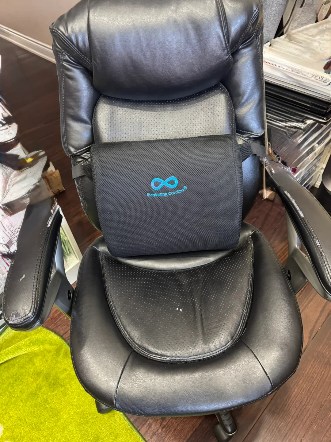 Black Leather Office lumbar pillow not included - photo 2