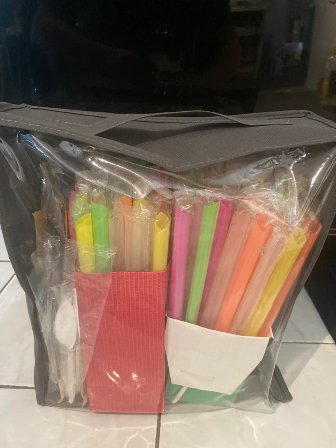 Bubble Tea Drinking Straws ⚽️ with Disposable Cutlery