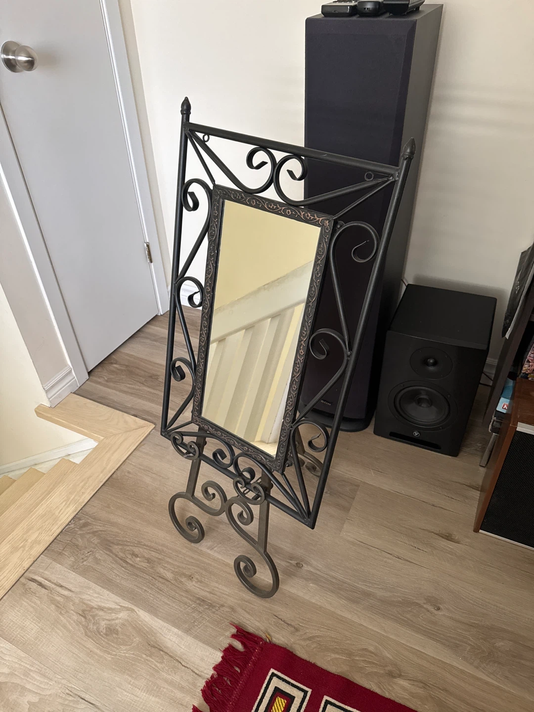 Ornate Metal Full Length Mirror on Stand