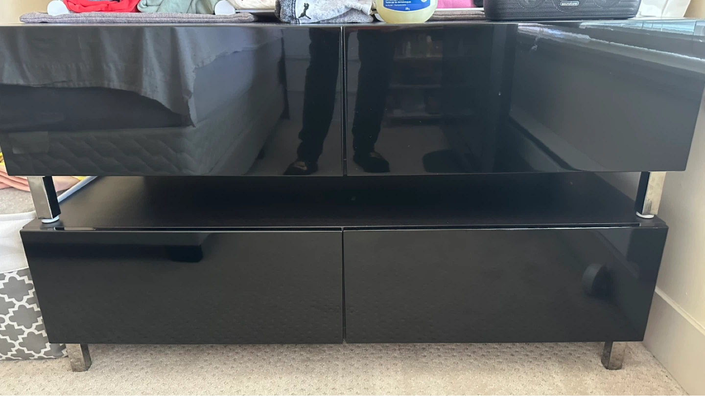 Black Gloss stand with drawers