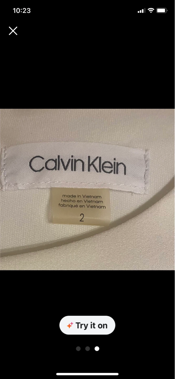 ⚽ Calvin Klein Women's Dress Size 2 Cream Sleeveless Sheath - photo 2