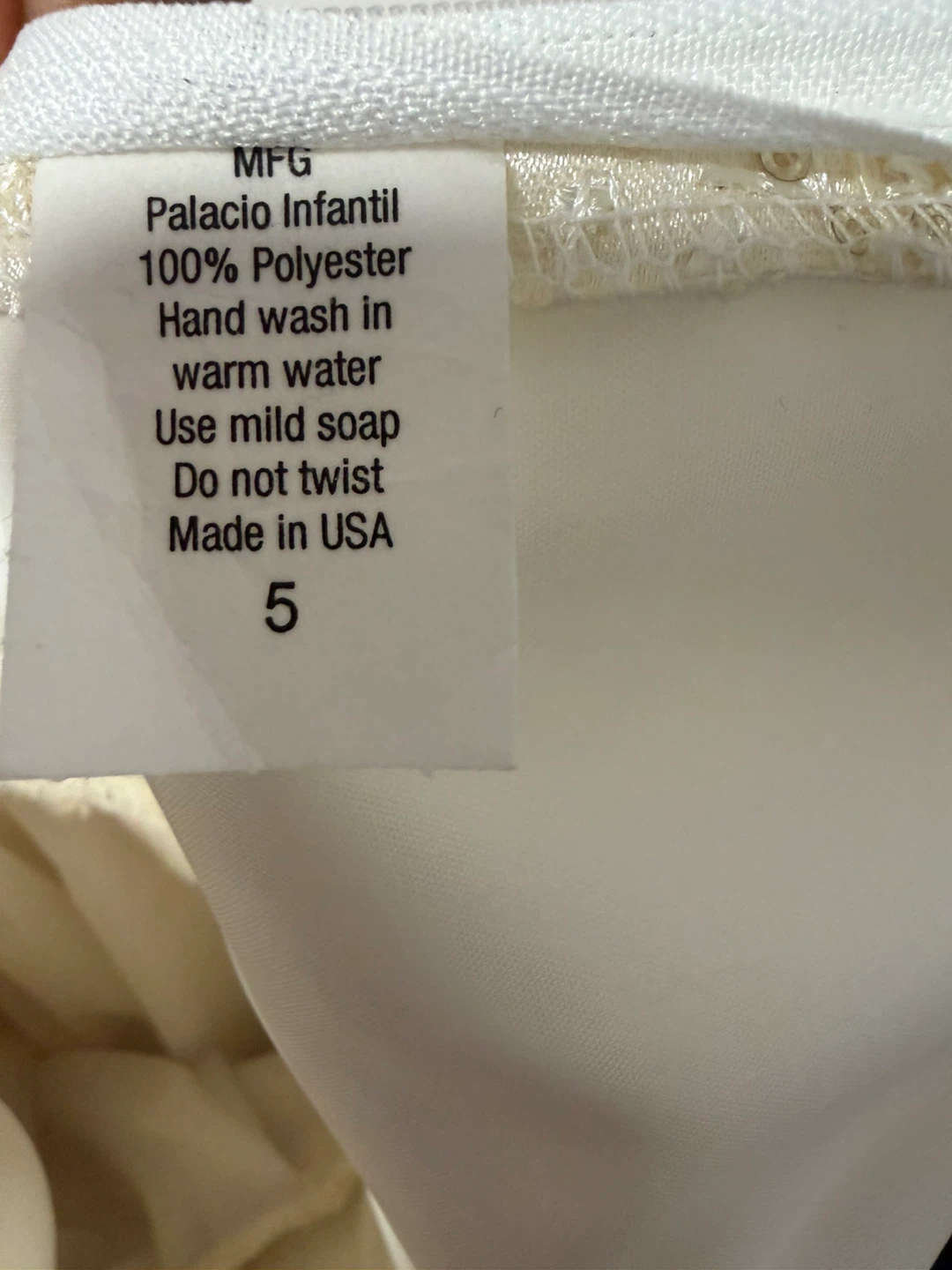 Palacio Infantil Girls Dress Ivory Size 5 - photo 5