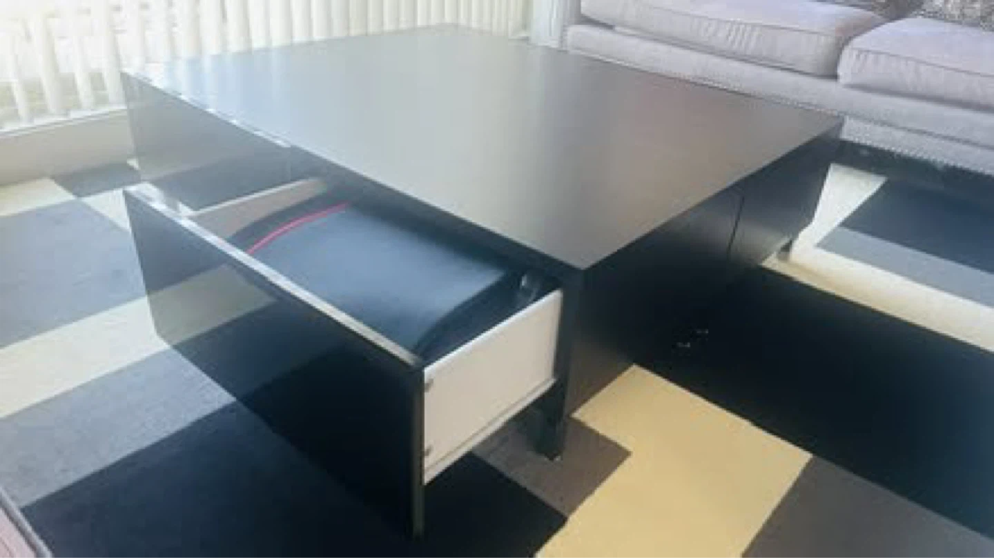Black Gloss stand with drawers - photo 5