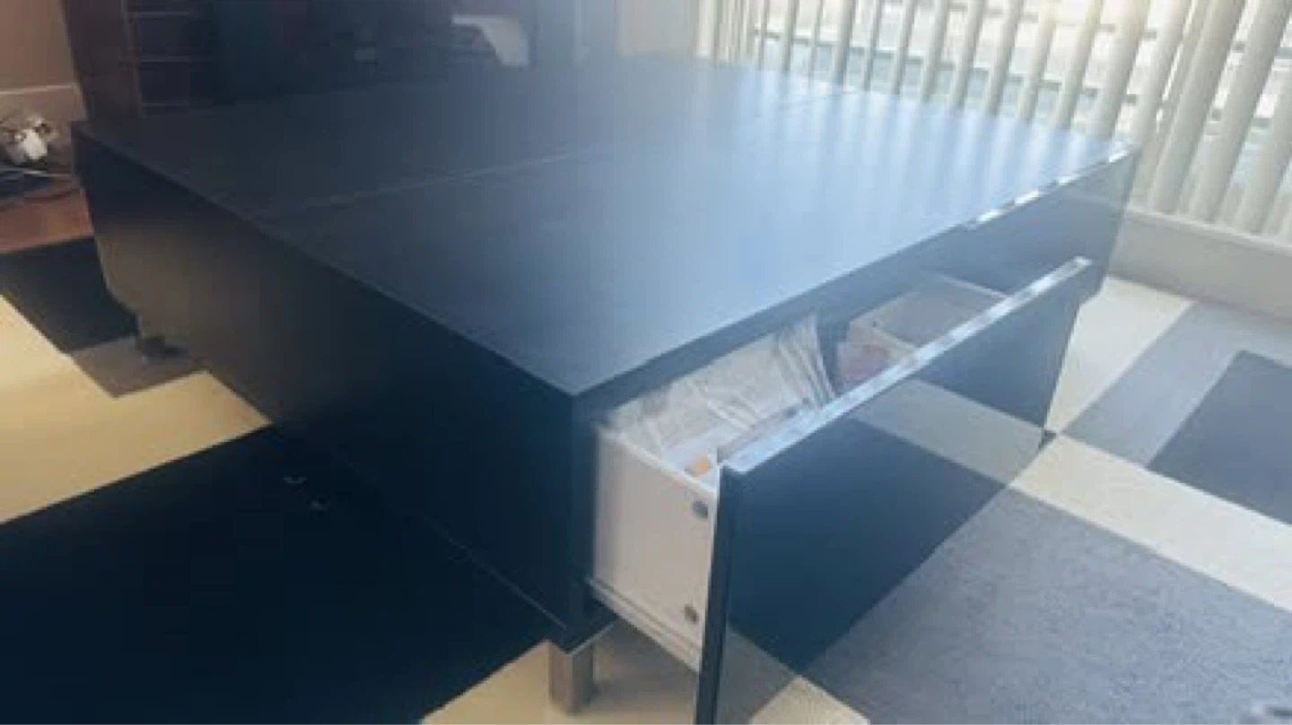 Black Gloss stand with drawers - photo 3