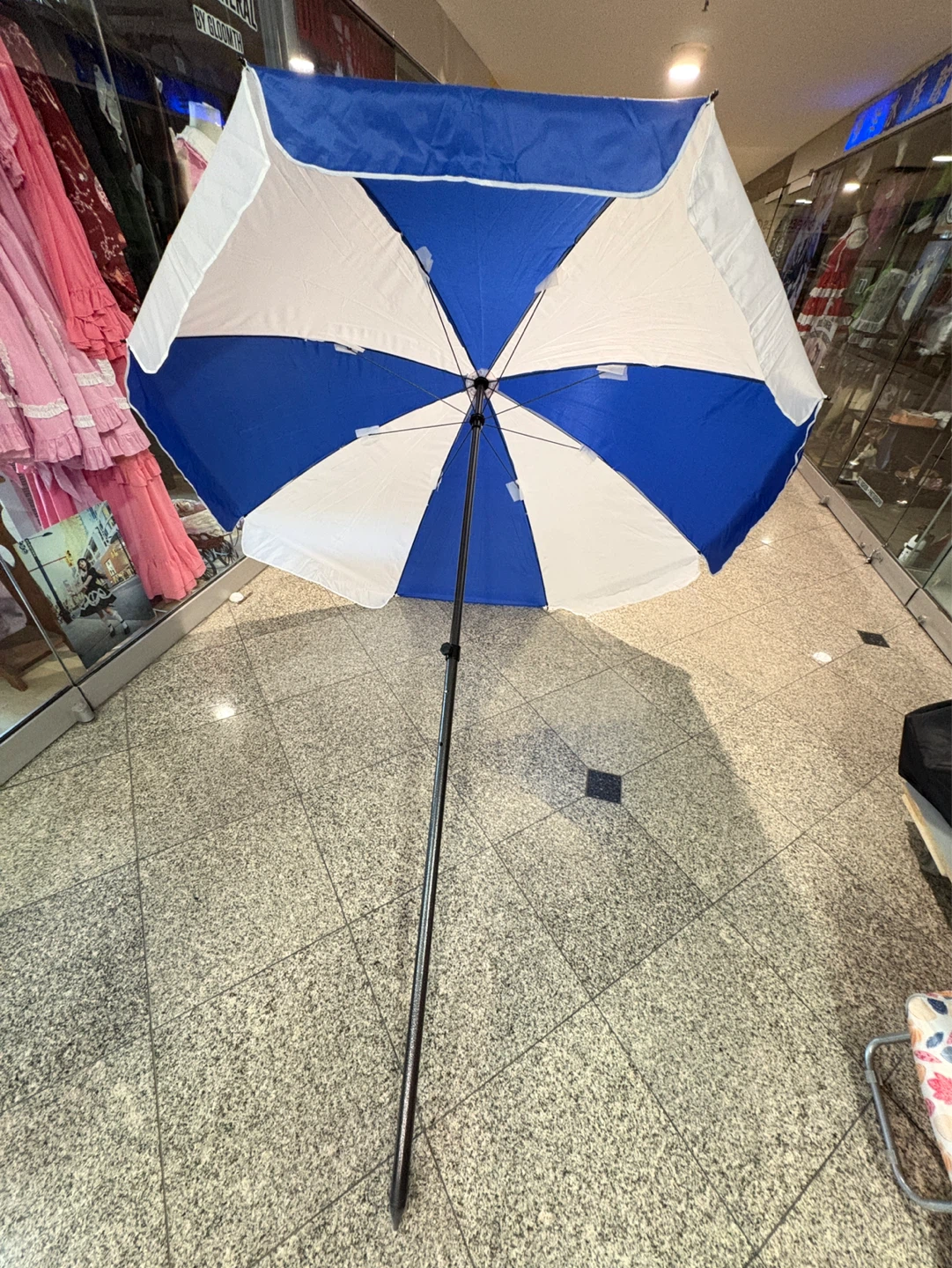 Blue and White Beach Umbrella - photo 3