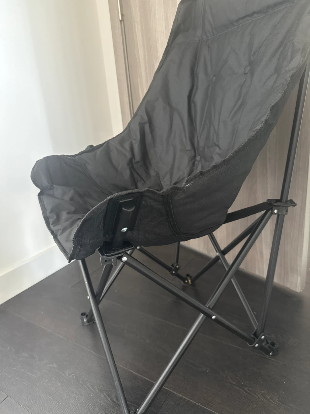 Black Folding Camp Chair with Carry Bag - photo 2