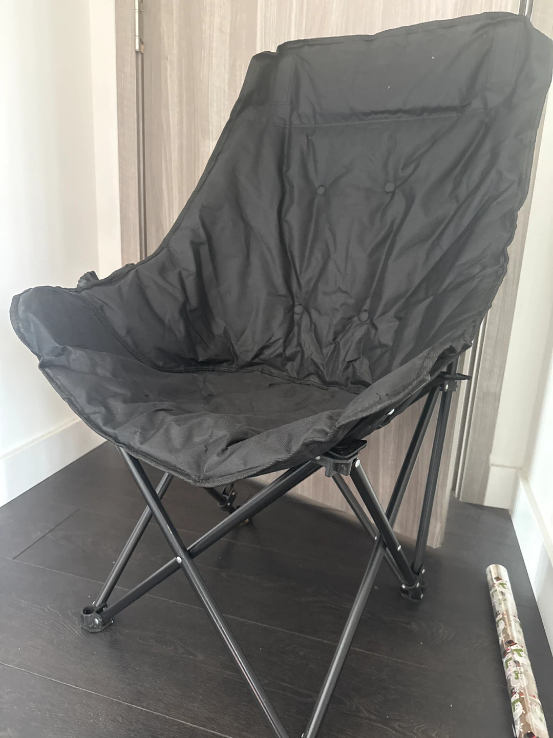 Black Folding Camp Chair with Carry Bag