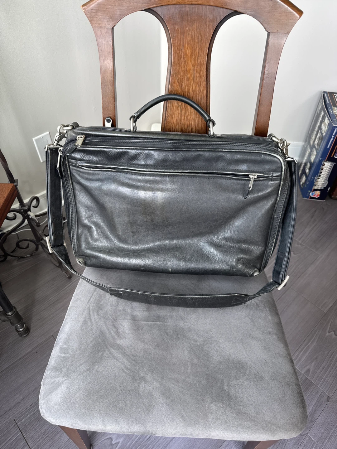 Black Leather Briefcase - photo 2