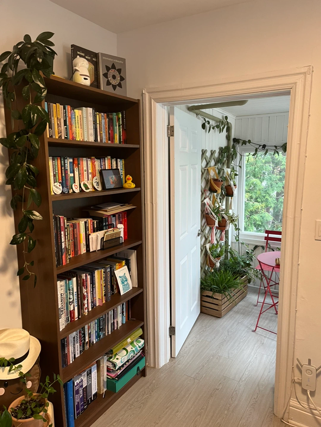 Brown walnut effect bookcase