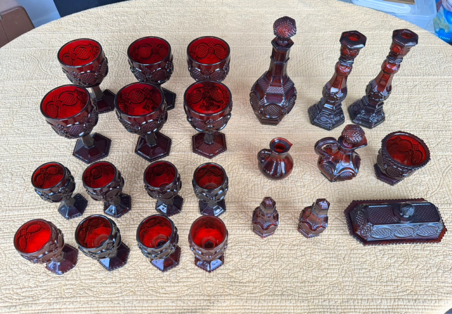 Avon Ruby Red Glassware Set